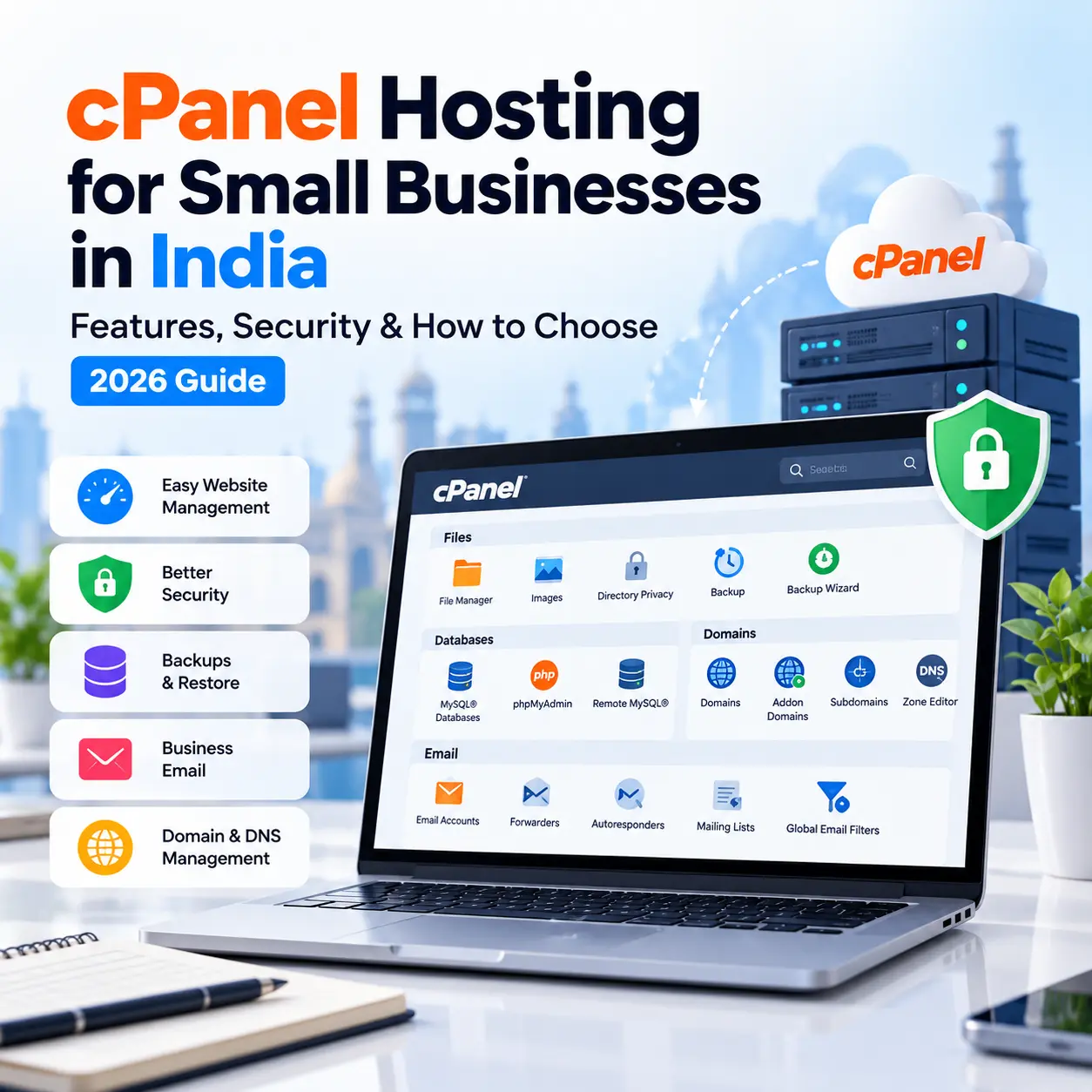 cPanel Hosting for Small Businesses in India: Features, Security & How to Choose (2026 Guide)