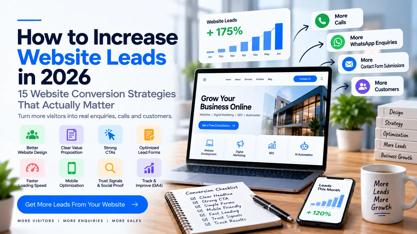 How to Increase Website Leads in 2026: 15 Website Conversion Strategies That Actually Matter
