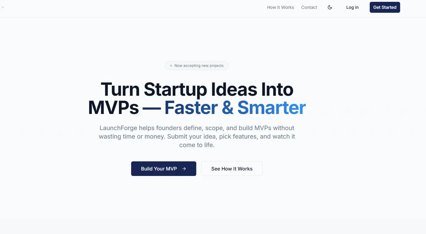 LaunchForge – Startup MVP Builder Platform